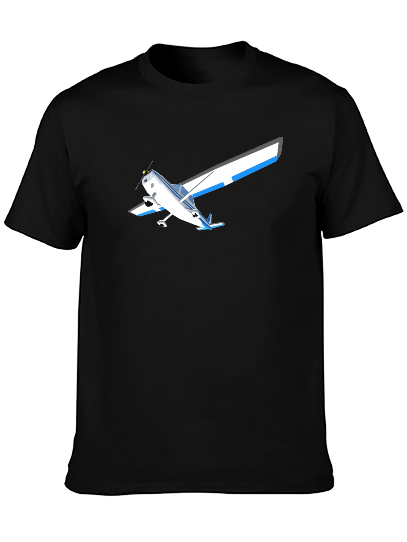 Airplane Graphic T-Shirt - Black Casual Style