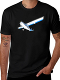 Airplane Graphic T-Shirt - Black Casual Style