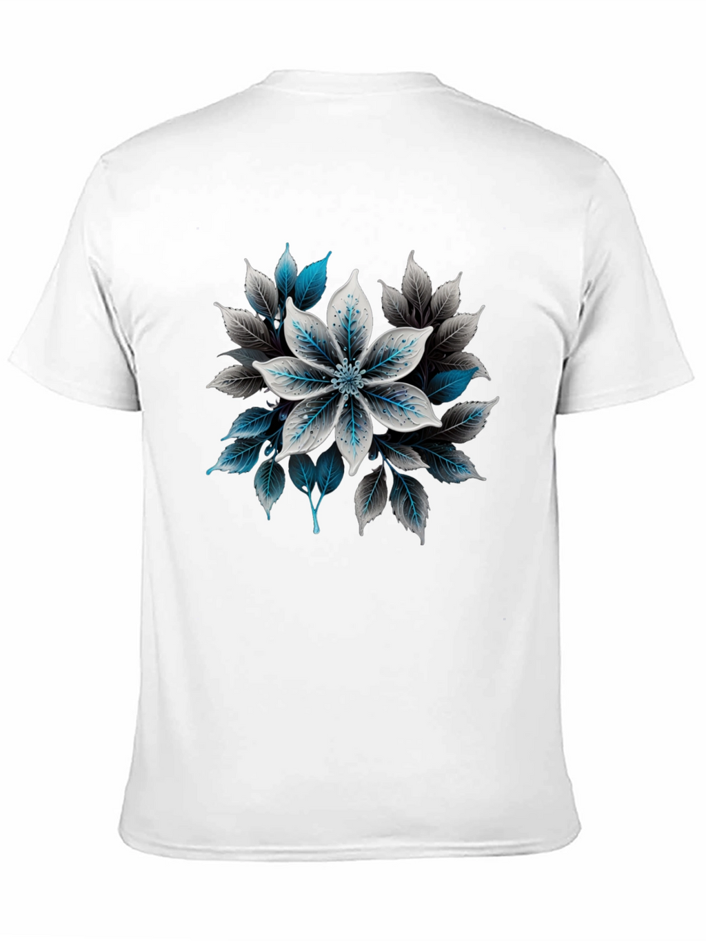 Floral Graphic Print Black T-Shirt