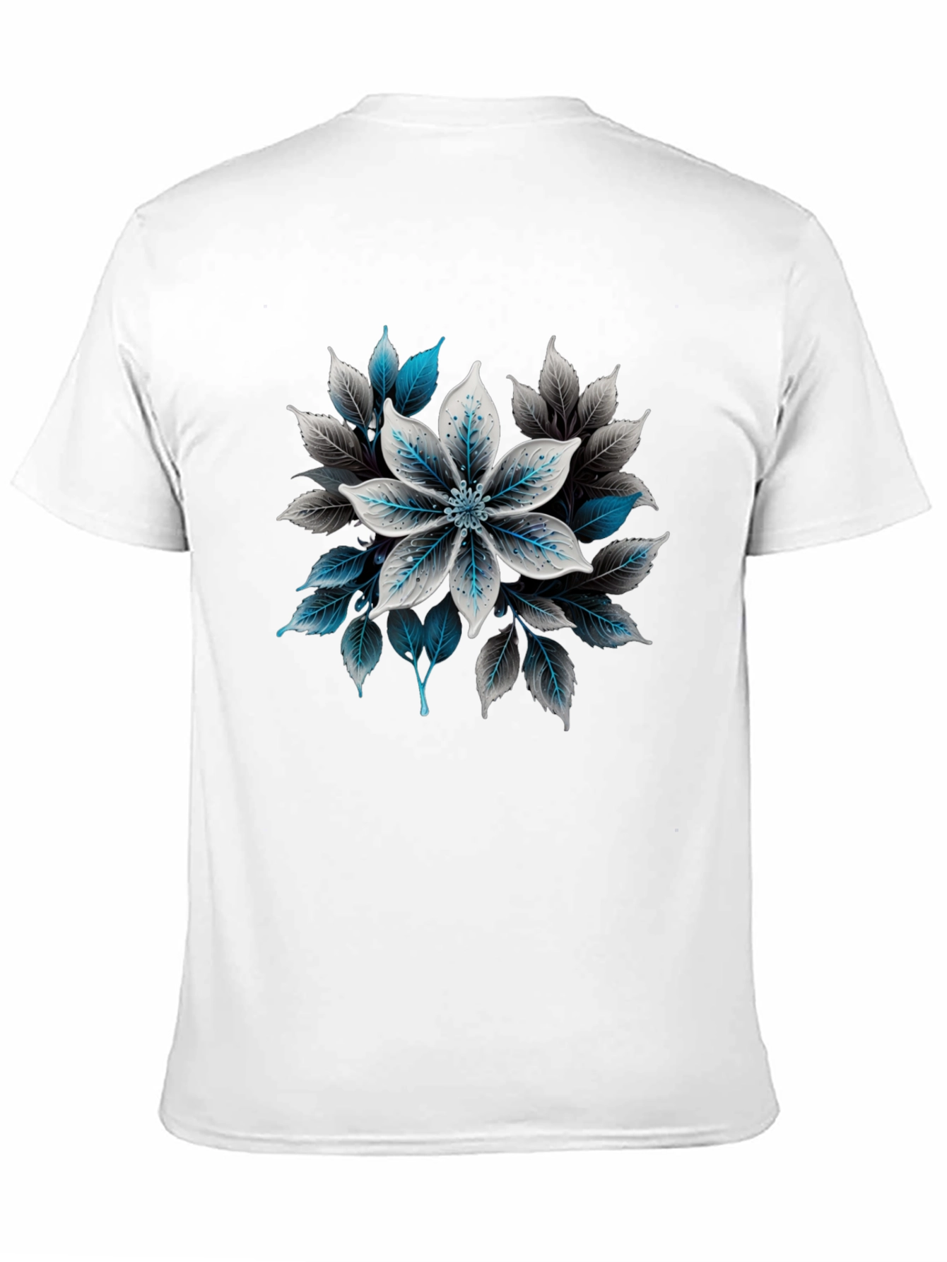 Floral Graphic Print Black T-Shirt