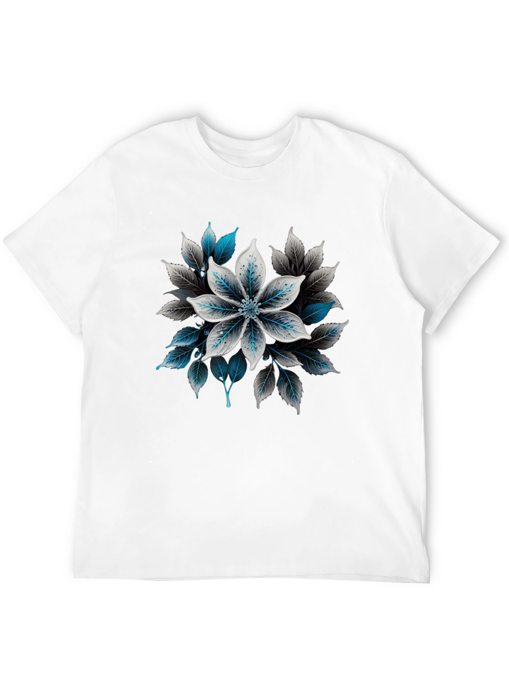 Floral Graphic Print Black T-Shirt