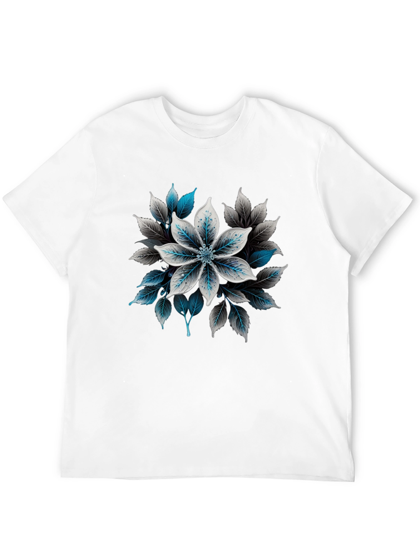 Floral Graphic Print Black T-Shirt