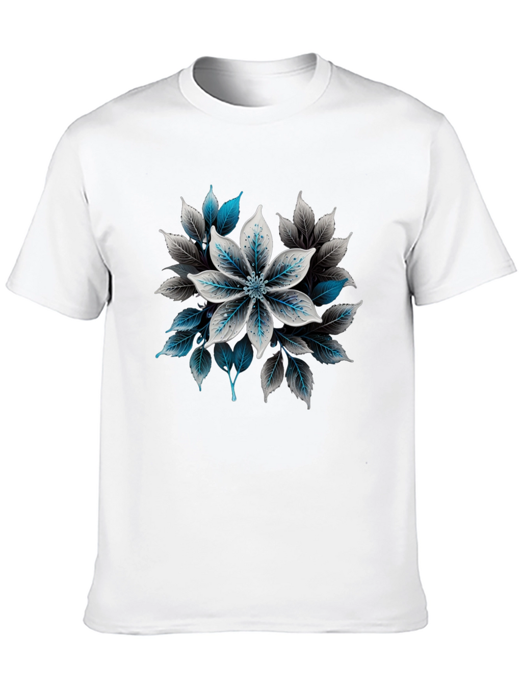 Floral Graphic Print Black T-Shirt