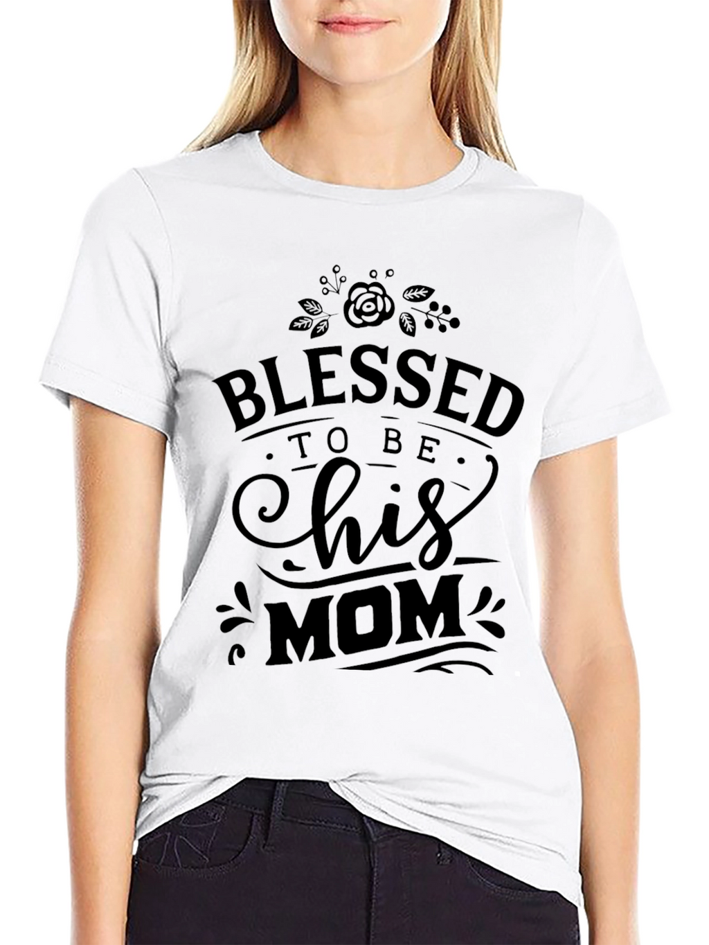 Blessed to be His Mom Black T-Shirt