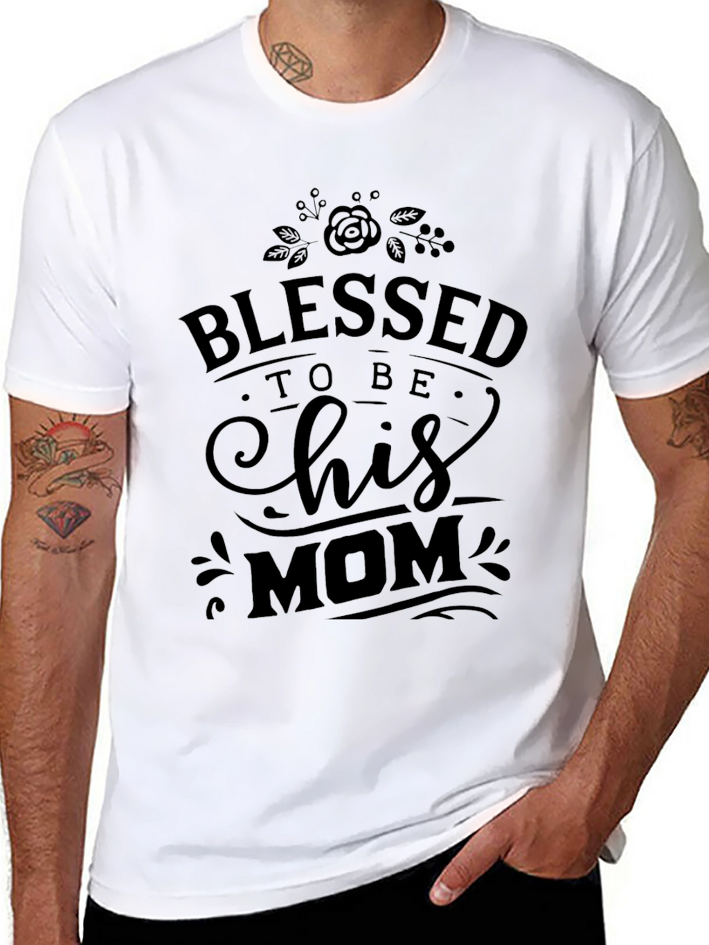 Blessed to be His Mom Black T-Shirt