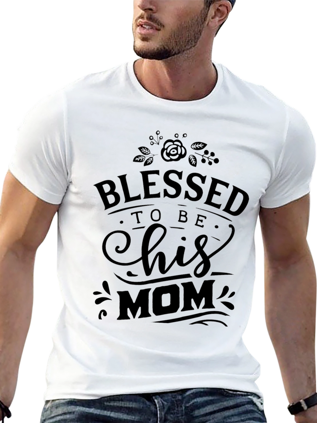 Blessed to be His Mom Black T-Shirt