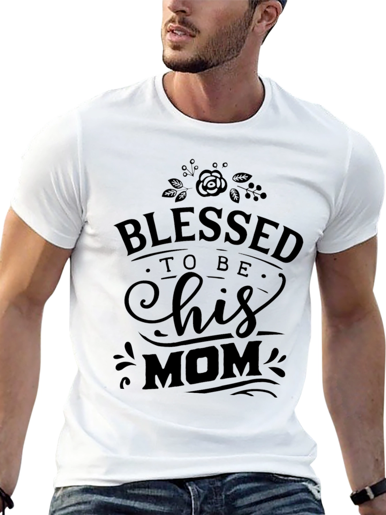 Blessed to be His Mom Black T-Shirt