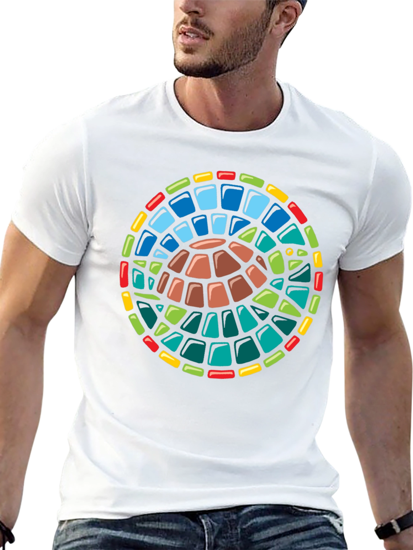 Turtle Stained Glass Style Graphic T-Shirt