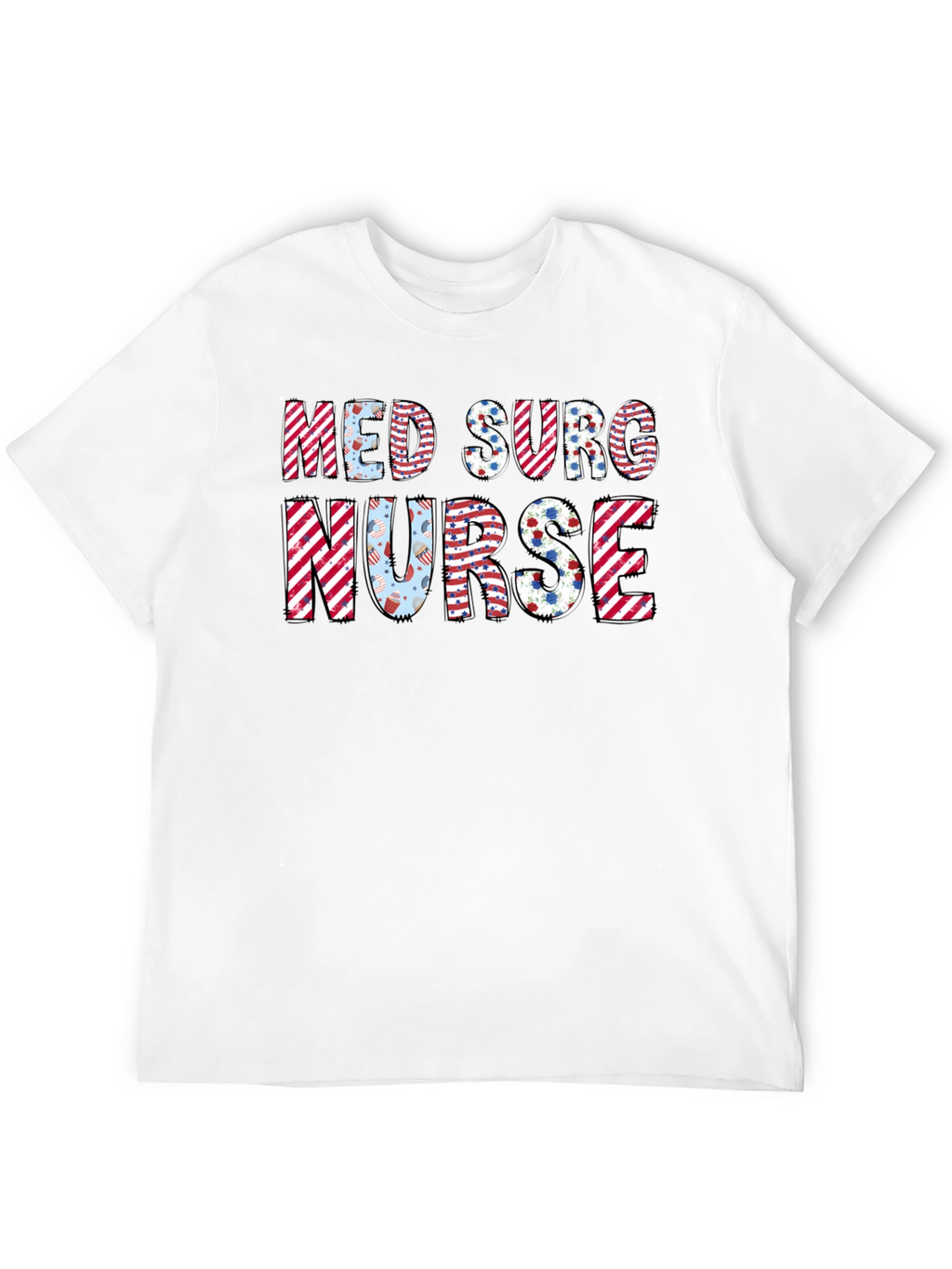 Med Surg Nurse T-Shirt - Patriotic Design