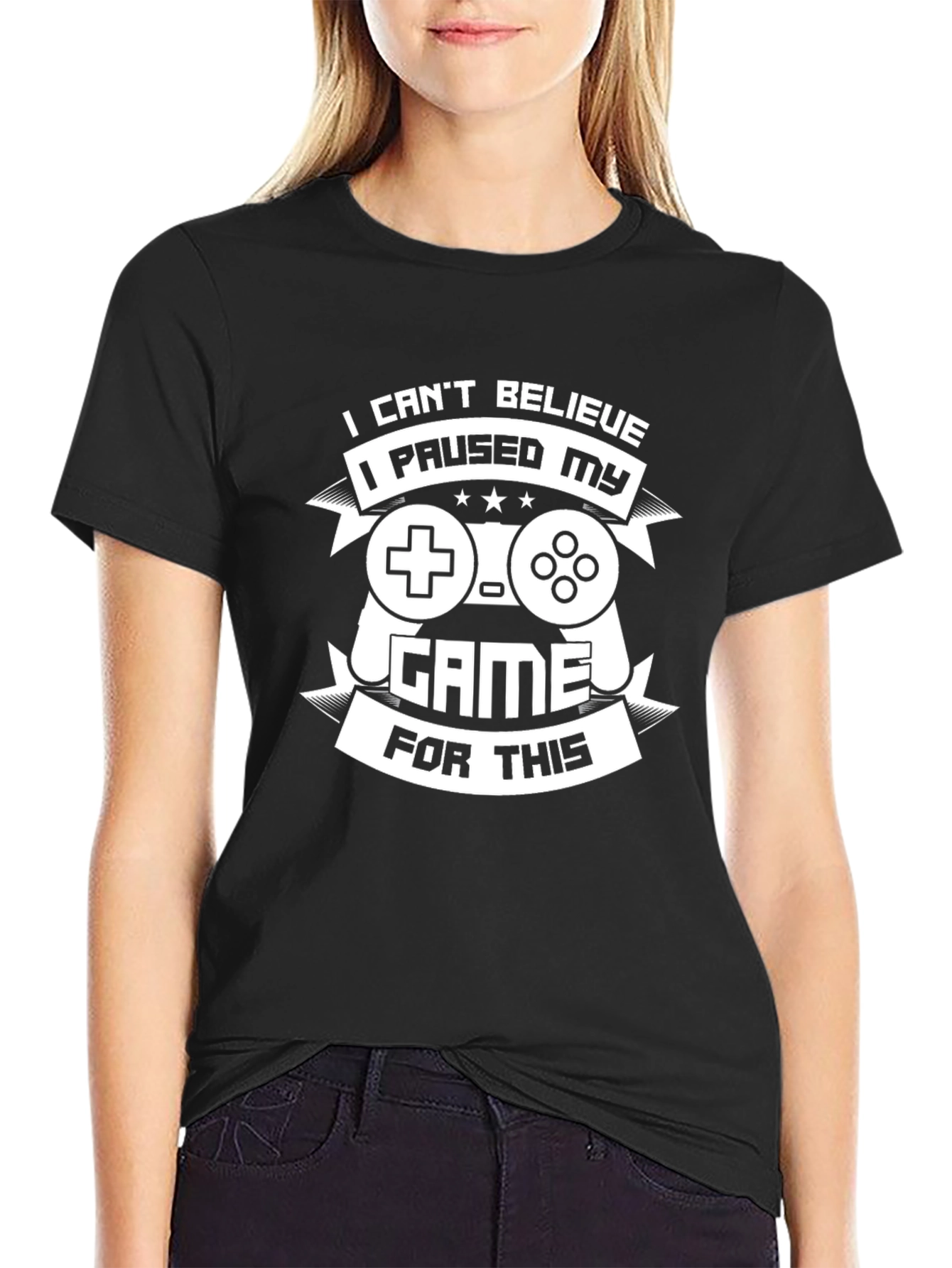 Gamer T-Shirt - I Paused My Game For This - Black Tee