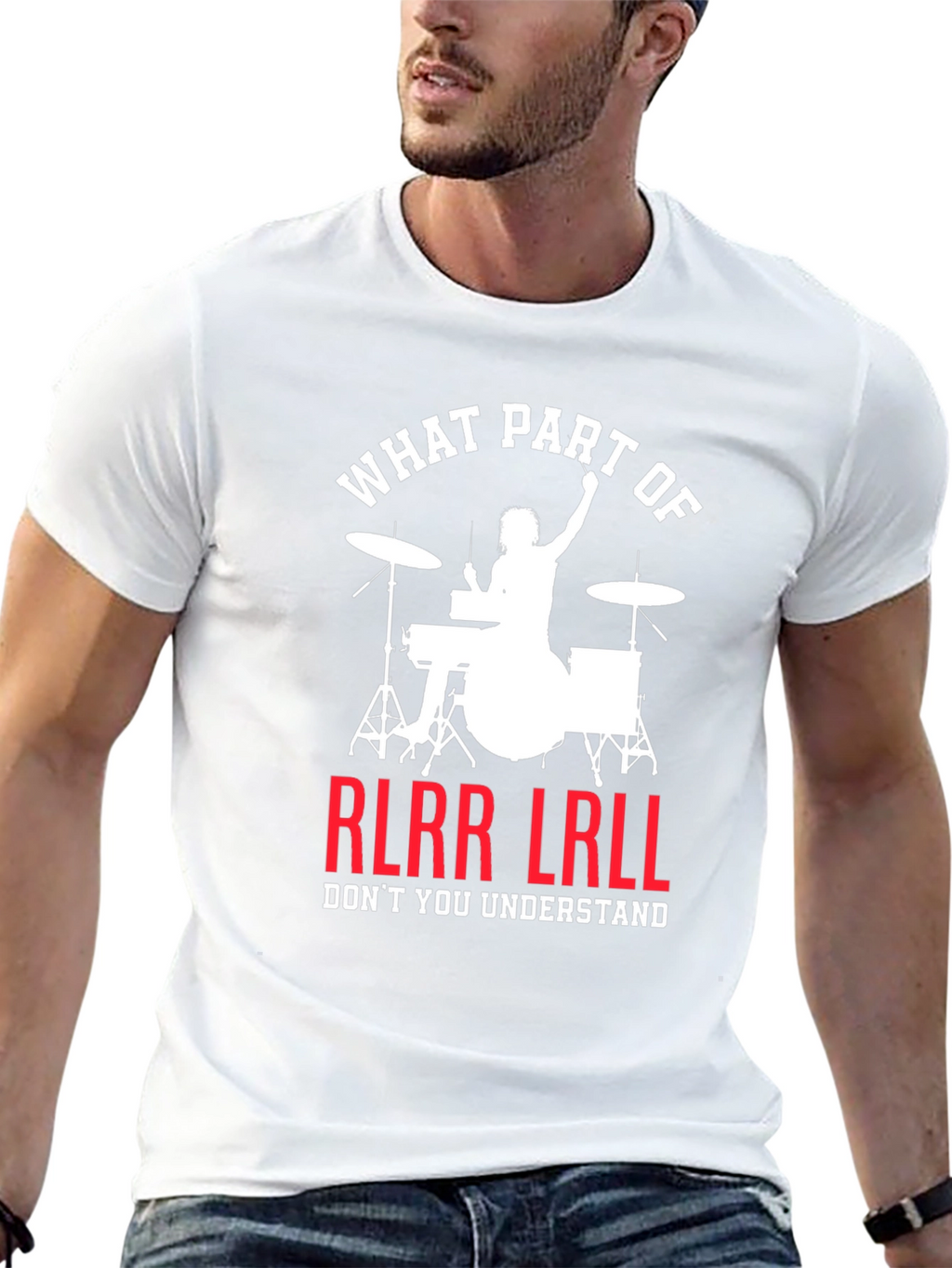 Drummer RLRR LRLL T-Shirt Funny Music Tee
