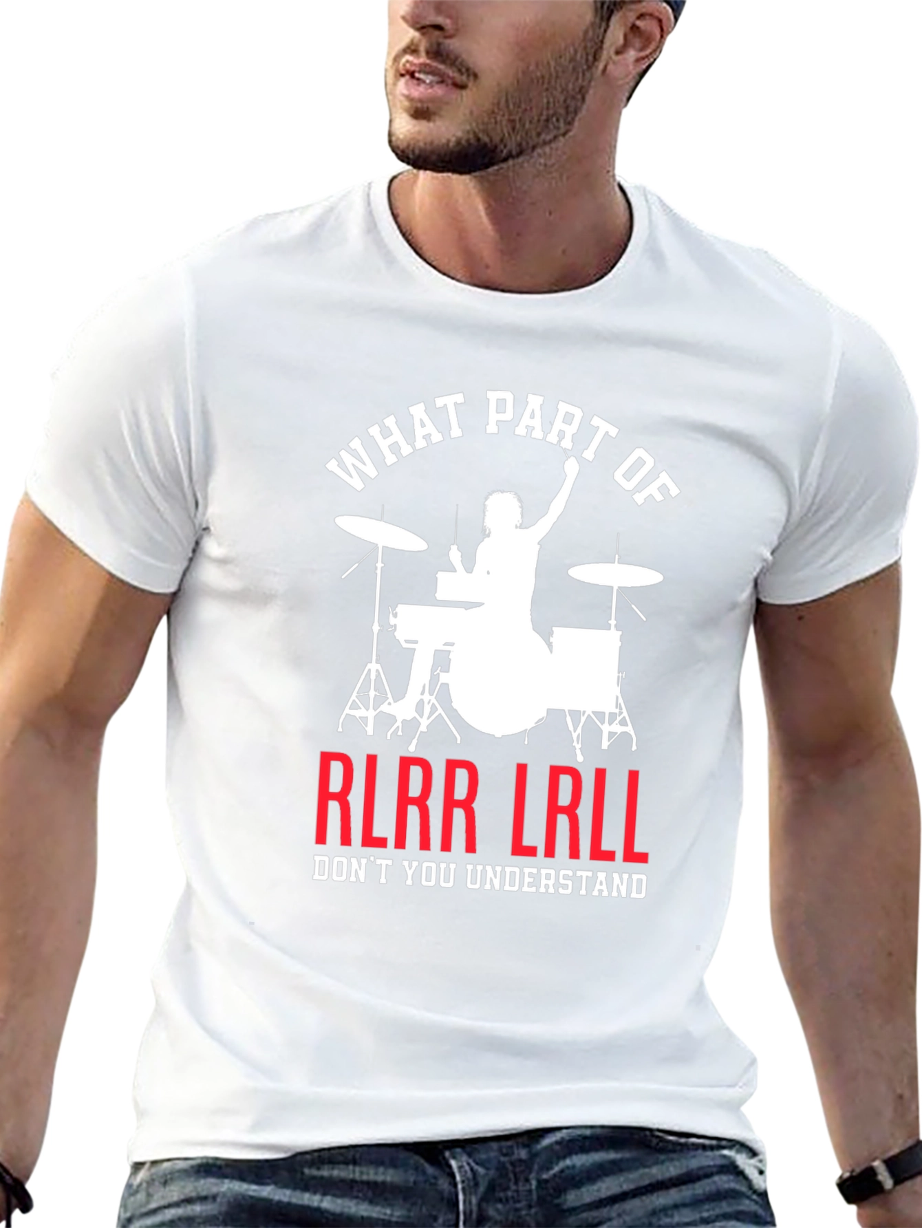 Drummer RLRR LRLL T-Shirt Funny Music Tee