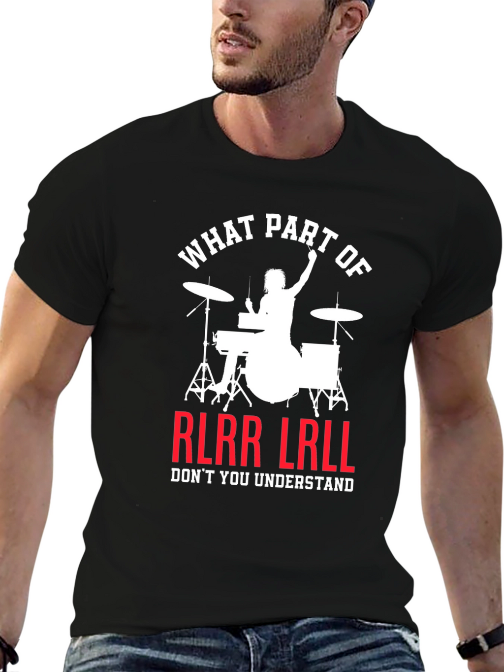 Drummer RLRR LRLL T-Shirt Funny Music Tee
