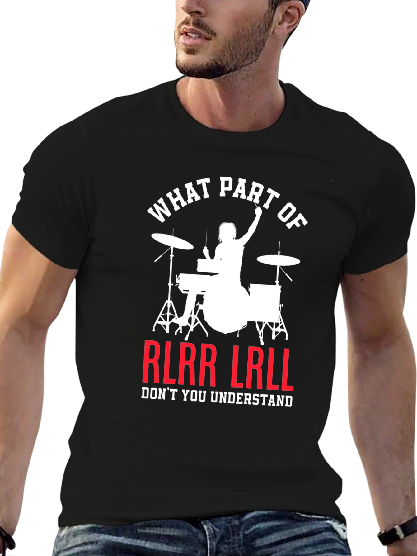 Drummer RLRR LRLL T-Shirt Funny Music Tee