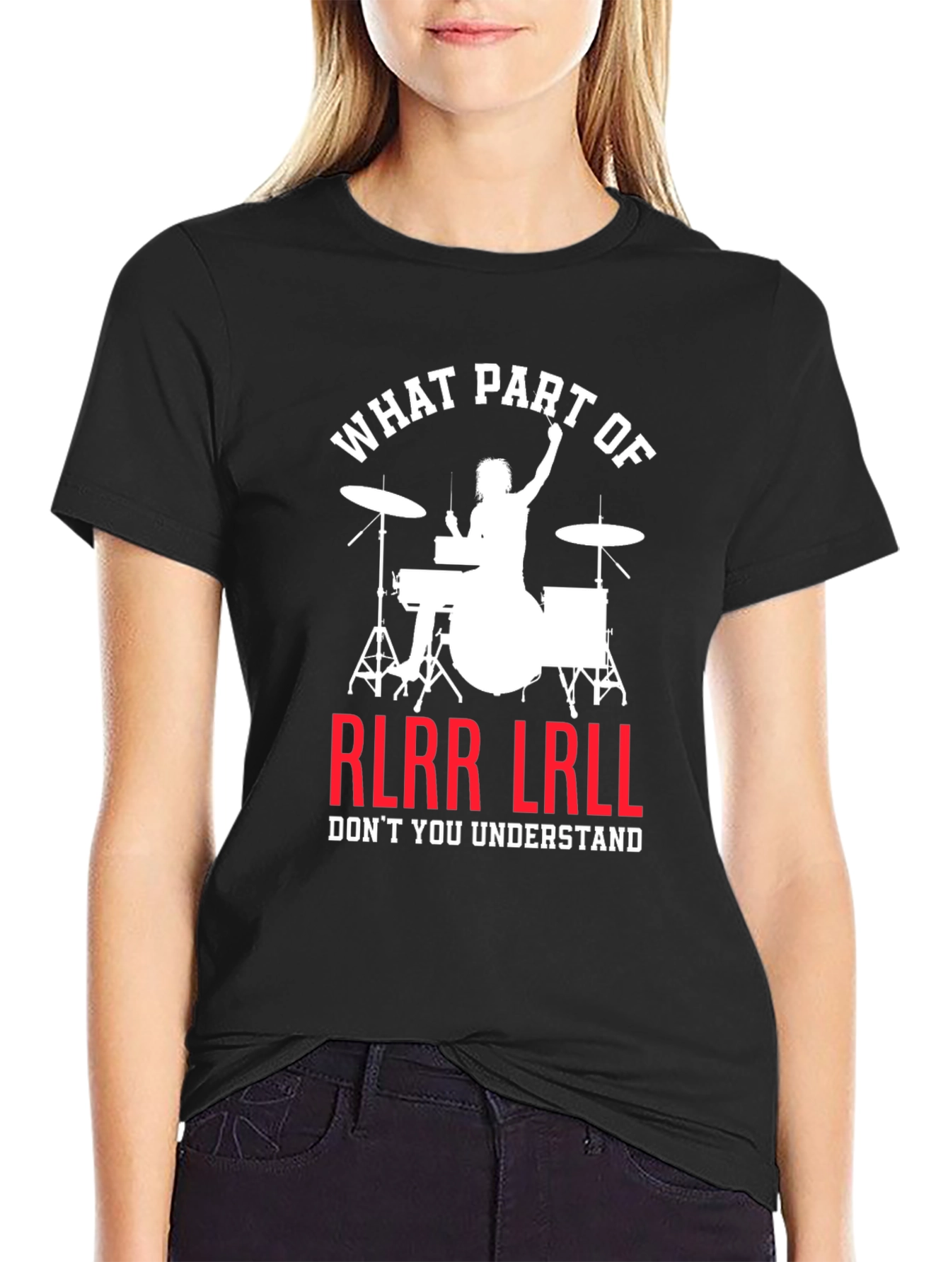 Drummer RLRR LRLL T-Shirt Funny Music Tee