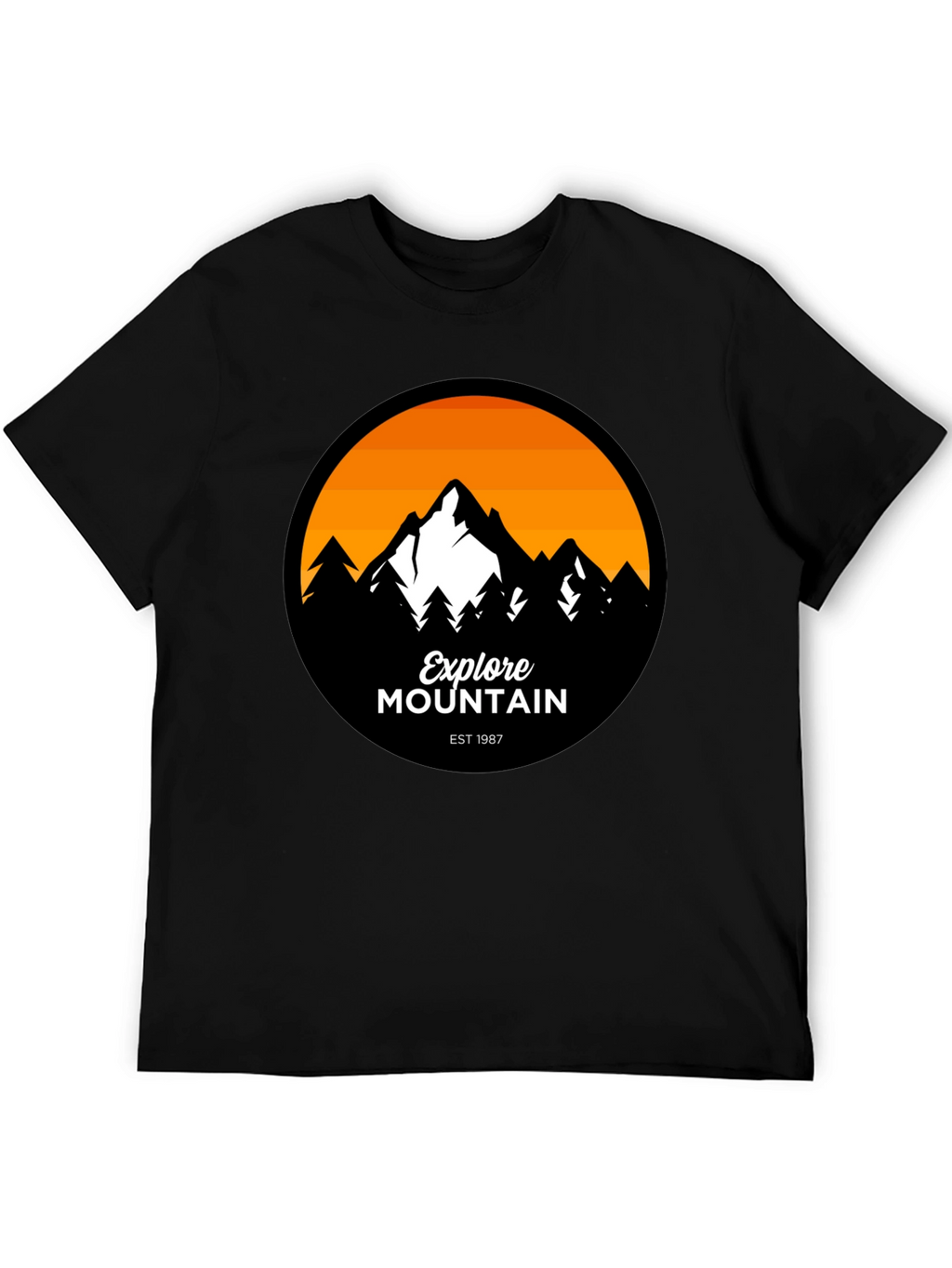 Explore Mountain Graphic T-Shirt - Black