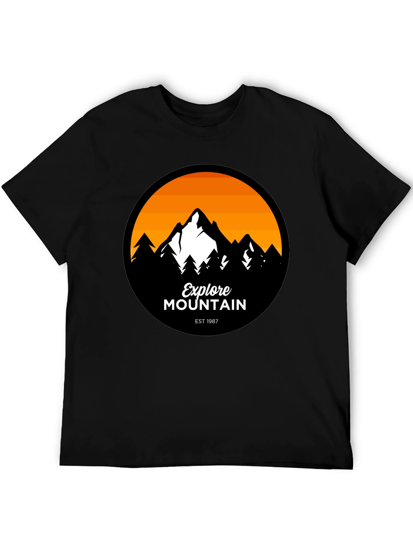 Explore Mountain Graphic T-Shirt - Black