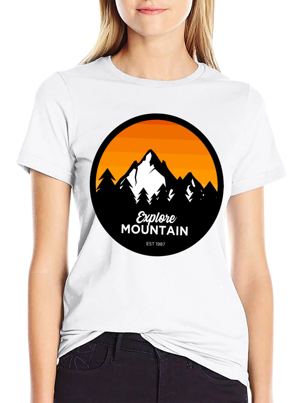 Explore Mountain Graphic T-Shirt - Black