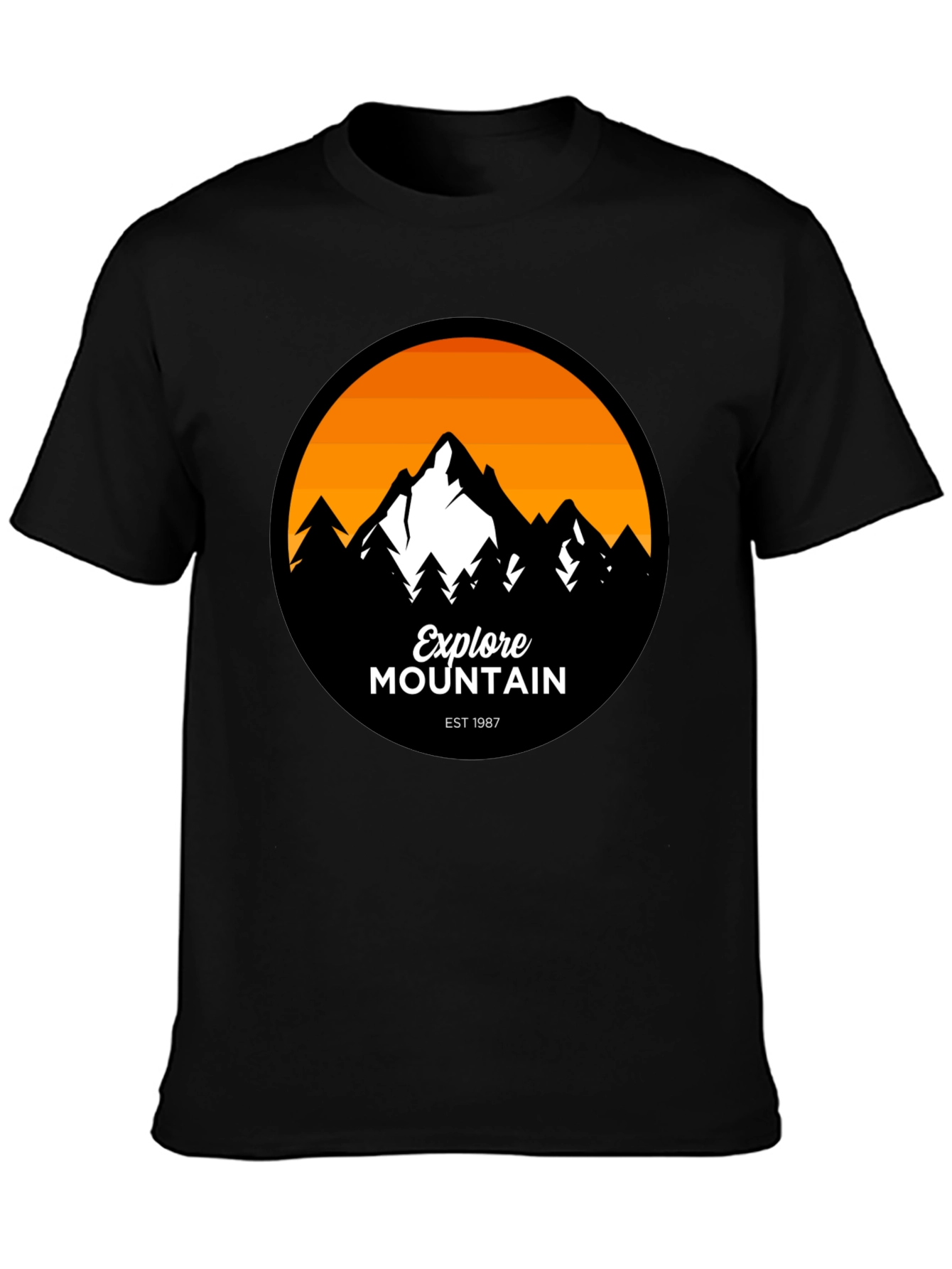 Explore Mountain Graphic T-Shirt - Black