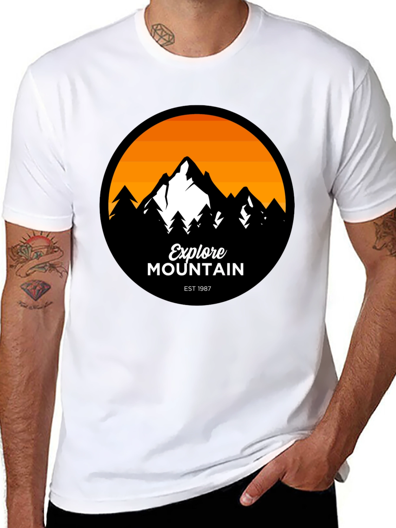 Explore Mountain Graphic T-Shirt - Black