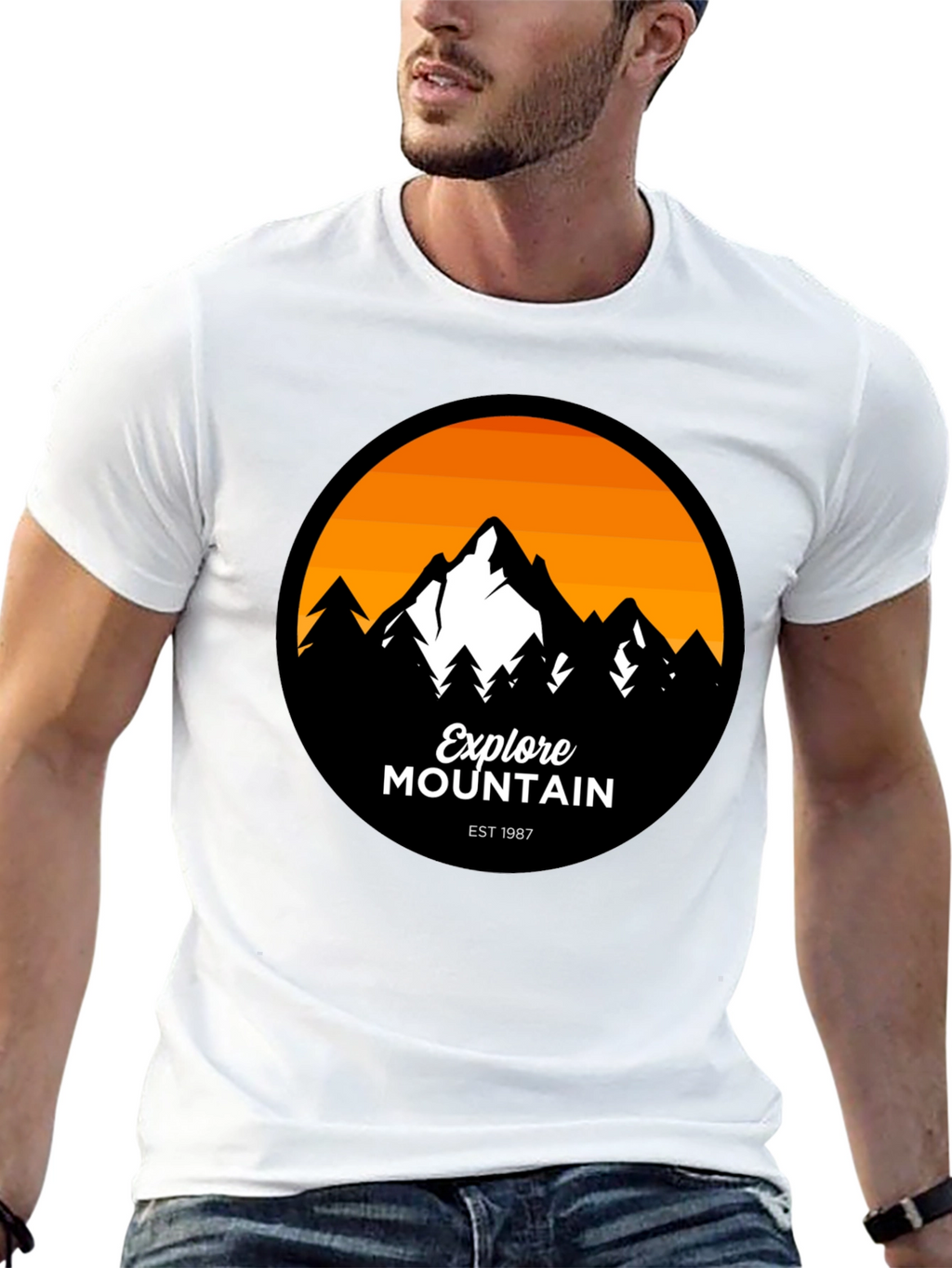 Explore Mountain Graphic T-Shirt - Black