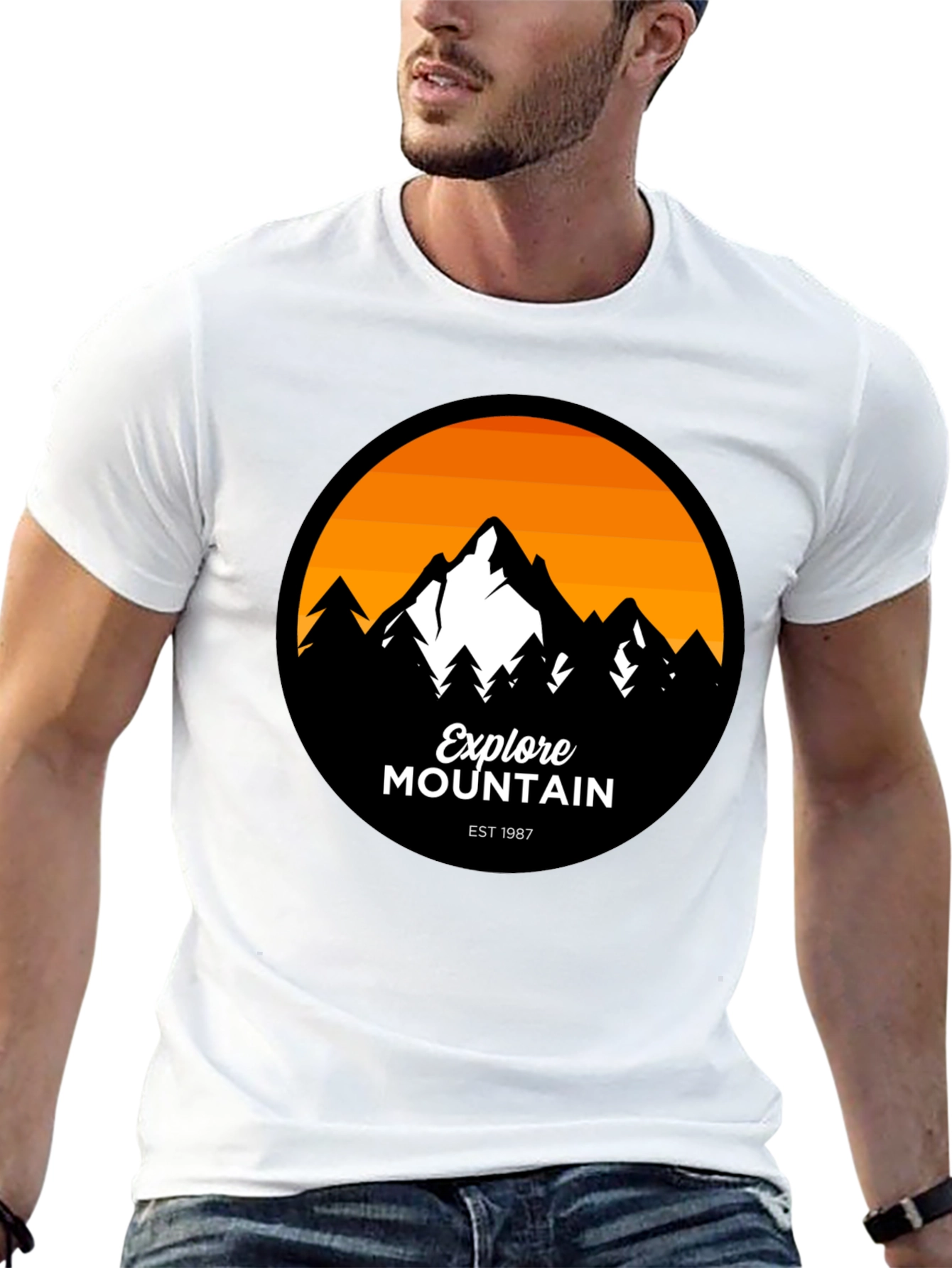 Explore Mountain Graphic T-Shirt - Black