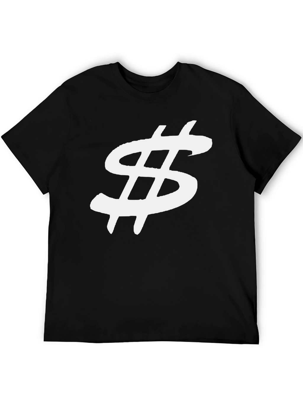 Black T-Shirt with White Dollar Sign