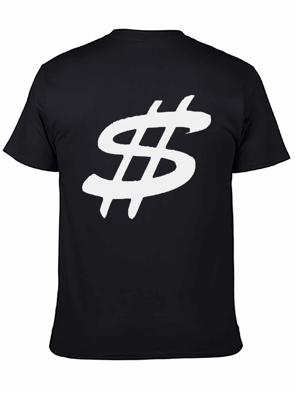 Black T-Shirt with White Dollar Sign
