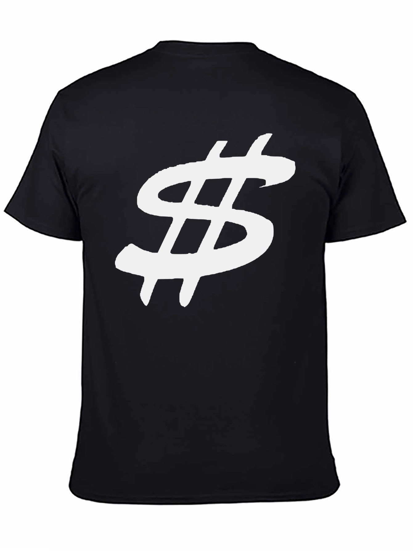 Black T-Shirt with White Dollar Sign