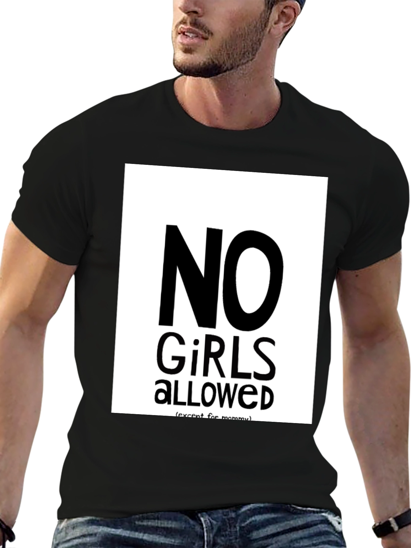 No Girls Allowed Graphic Tee - Mens Black T-Shirt