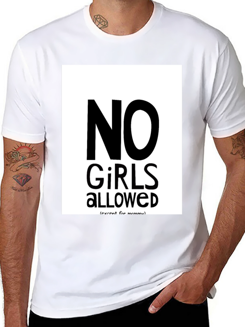 No Girls Allowed Graphic Tee - Mens Black T-Shirt