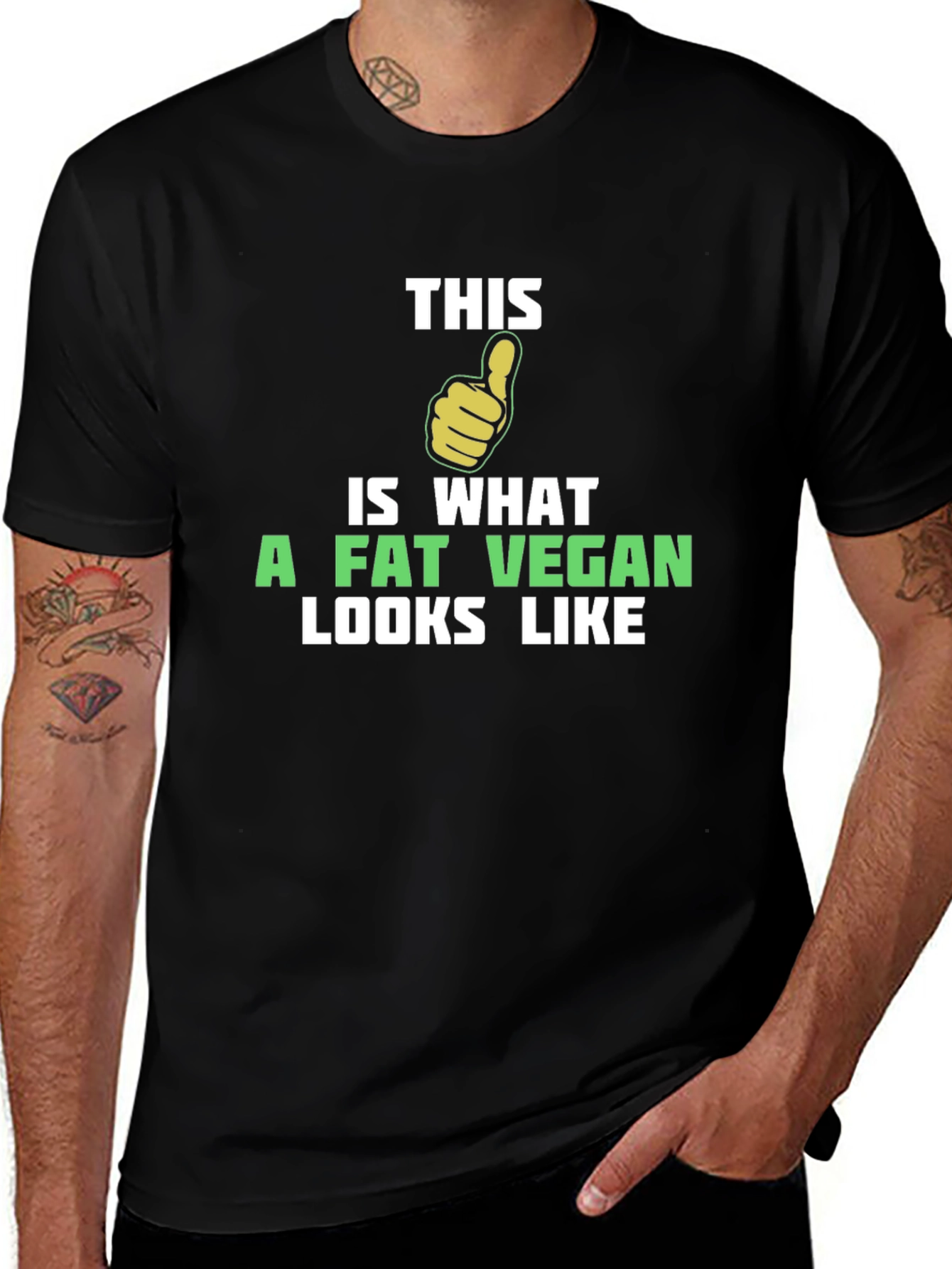 Funny Vegan T-Shirt - This is What a Fat Vegan Looks Like