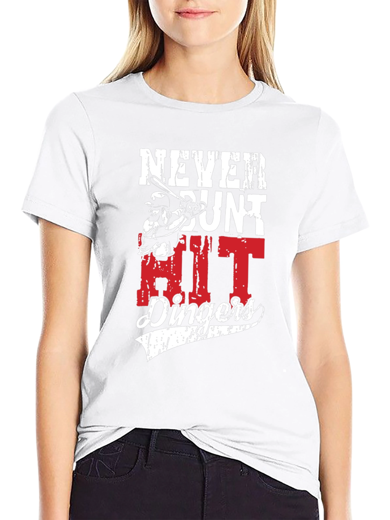 Never Bunt Hit Dingers Graphic Tee