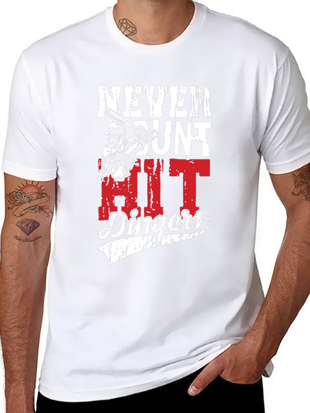 Never Bunt Hit Dingers Graphic Tee