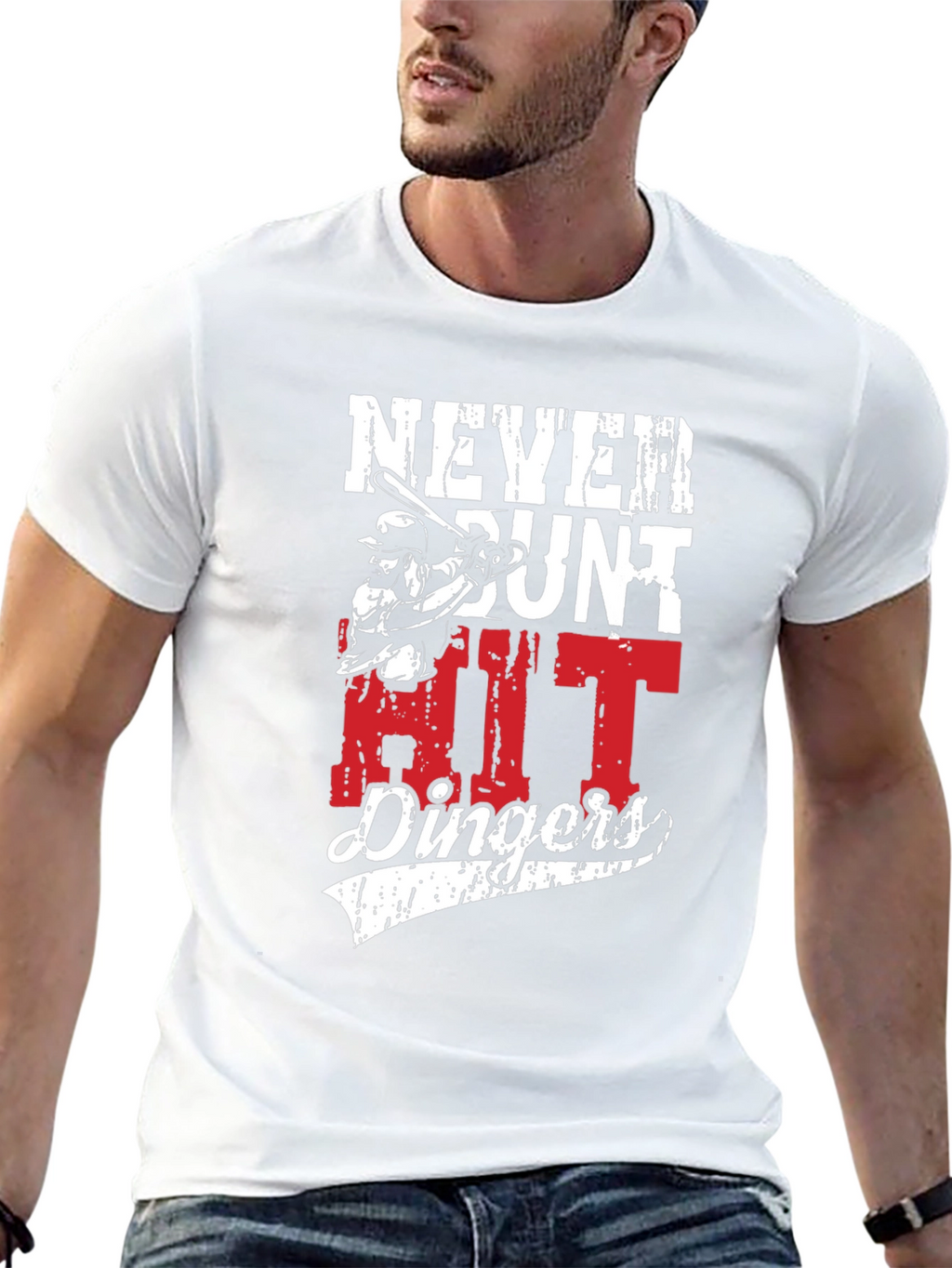 Never Bunt Hit Dingers Graphic Tee