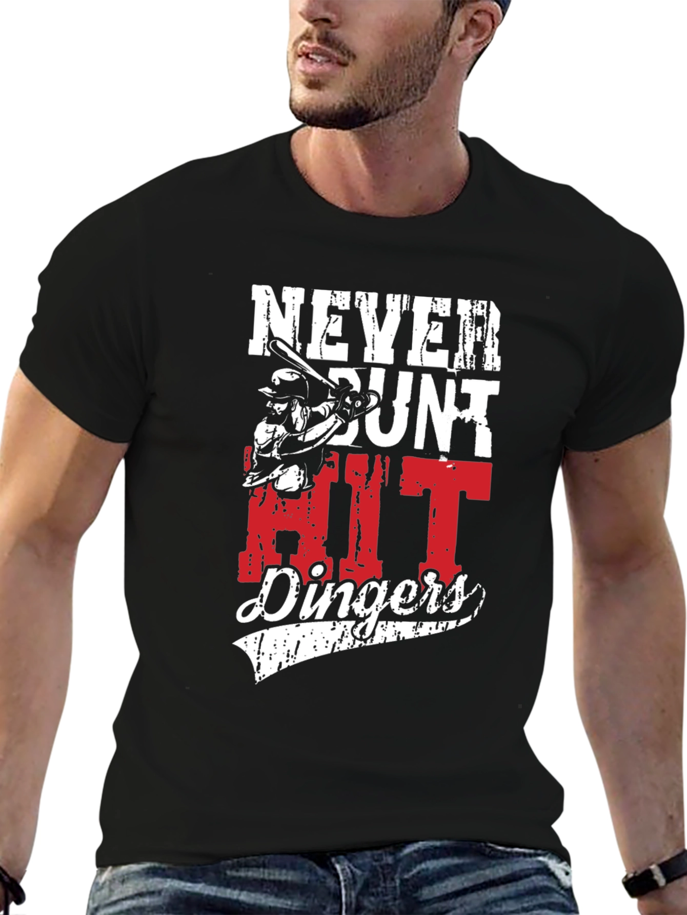 Never Bunt Hit Dingers Graphic Tee
