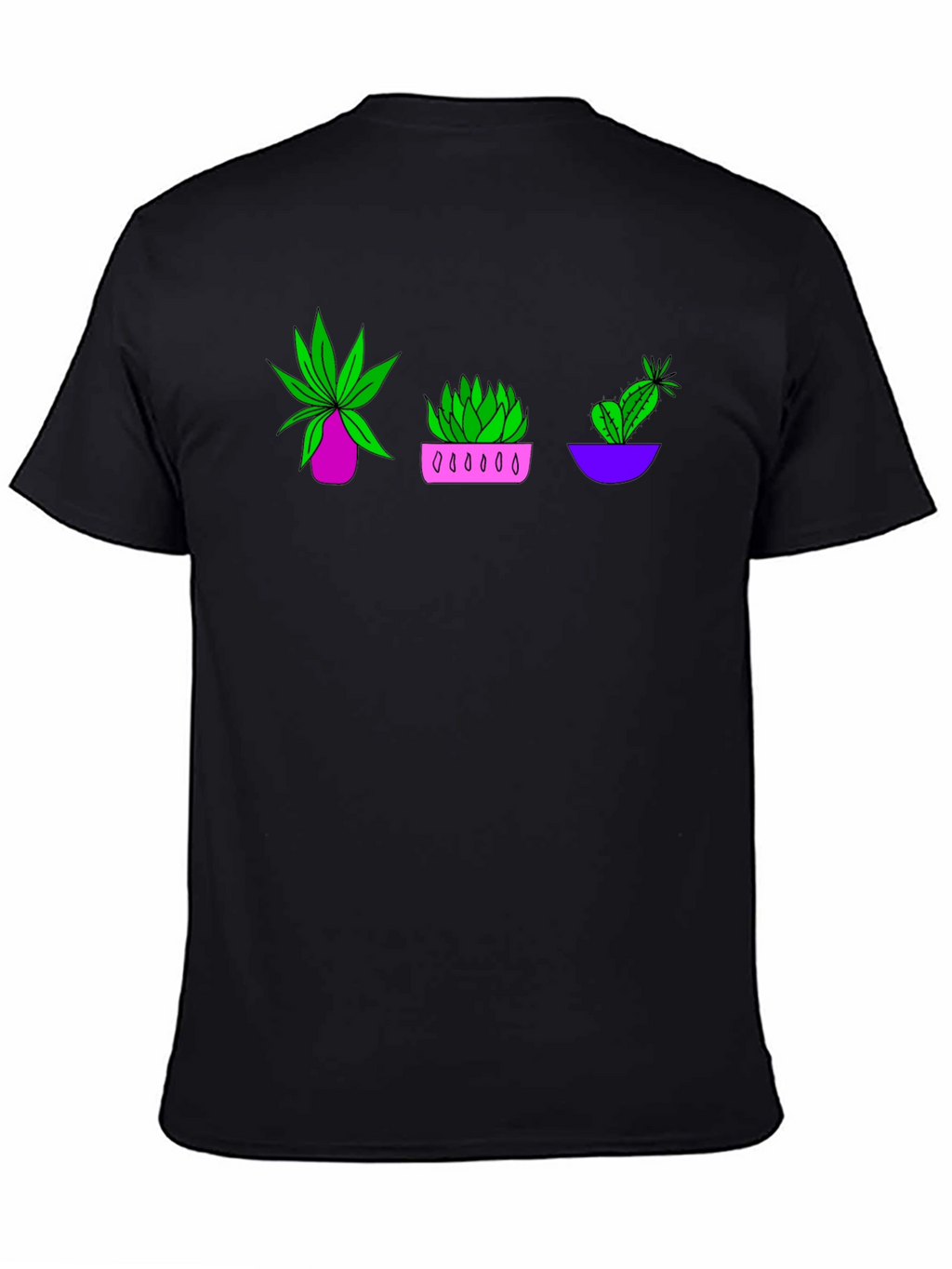 Plant Trio Graphic T-Shirt - Black