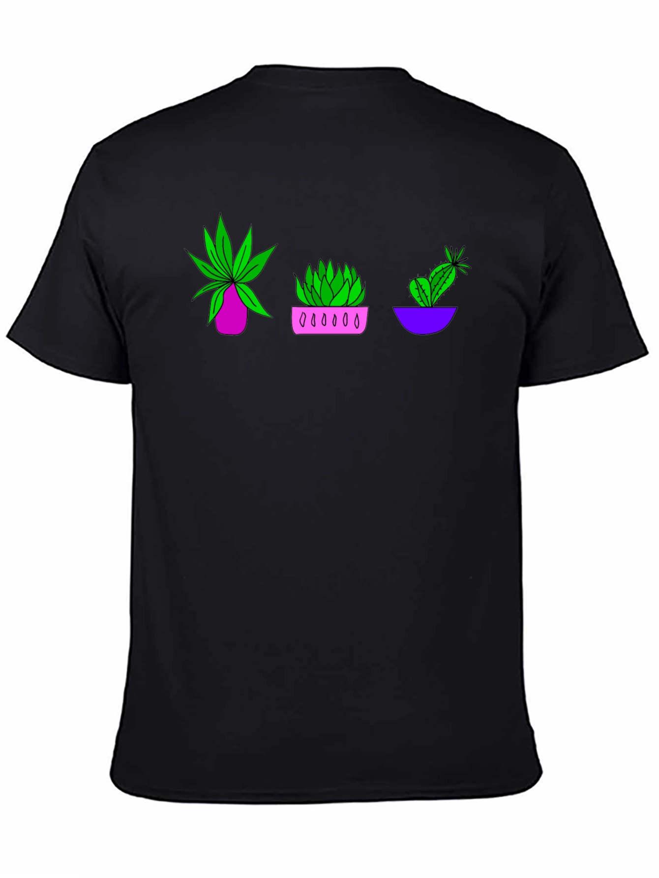 Plant Trio Graphic T-Shirt - Black