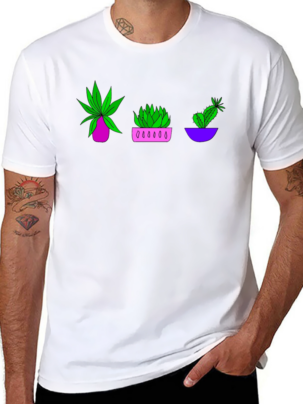 Plant Trio Graphic T-Shirt - Black