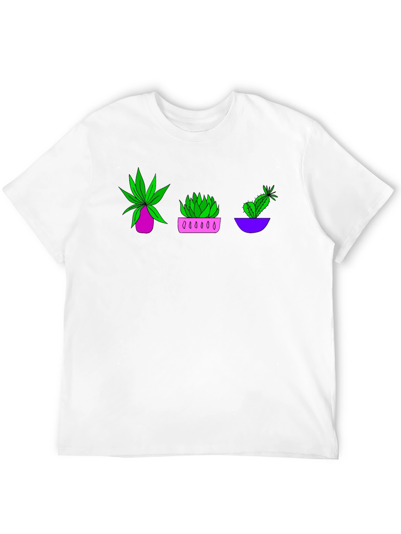 Plant Trio Graphic T-Shirt - Black
