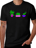 Plant Trio Graphic T-Shirt - Black