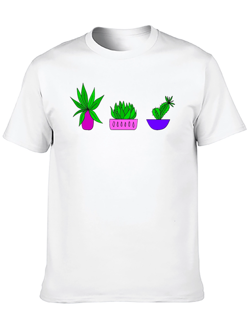 Plant Trio Graphic T-Shirt - Black