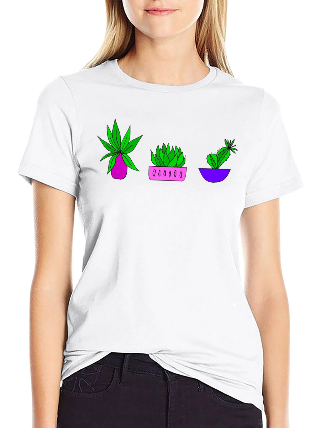 Plant Trio Graphic T-Shirt - Black