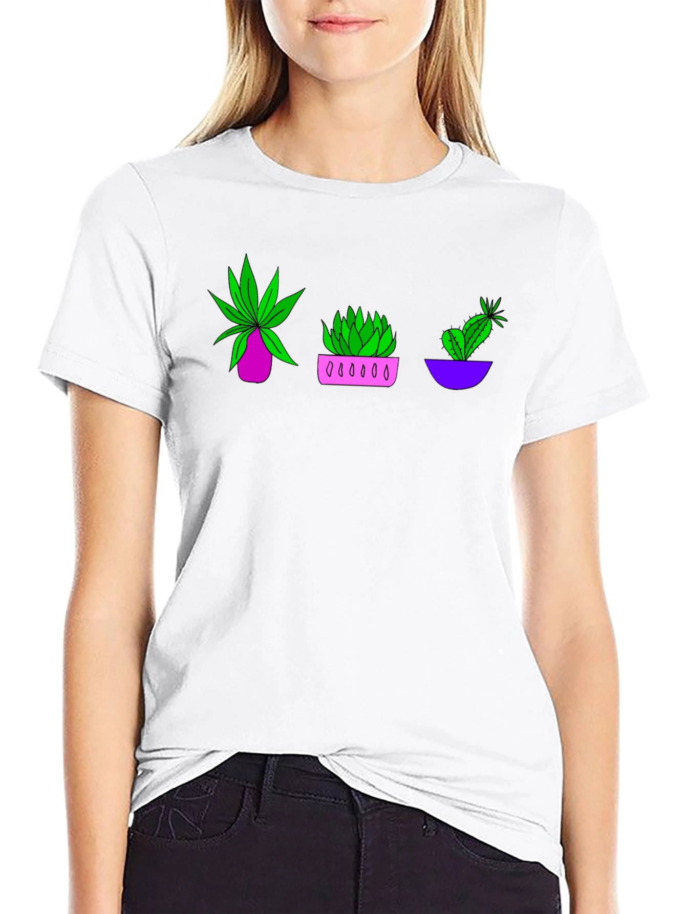 Plant Trio Graphic T-Shirt - Black