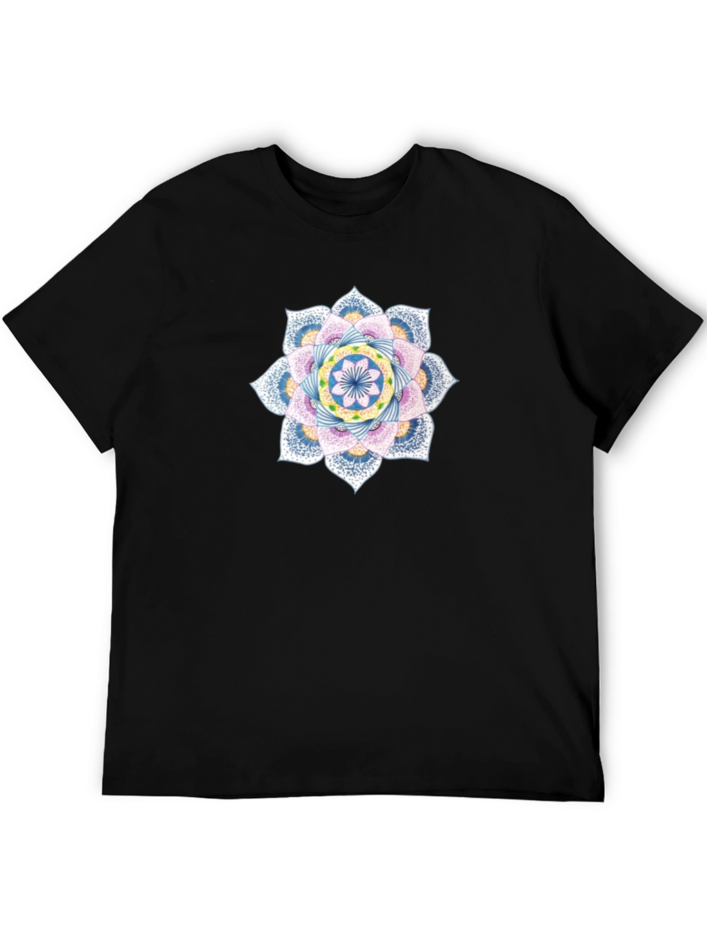 Mandala Graphic Tee - Black Cotton Casual Comfort