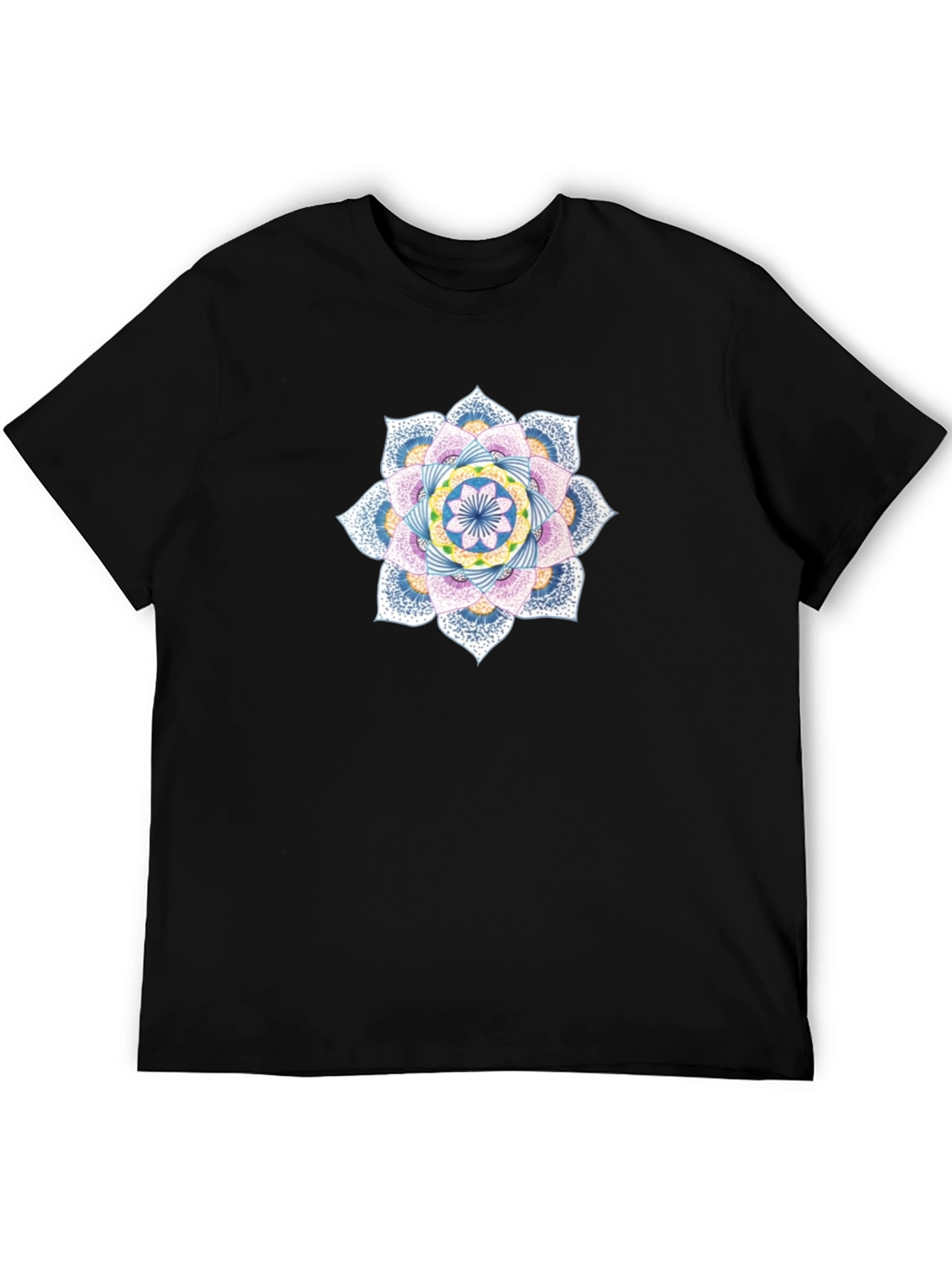 Mandala Graphic Tee - Black Cotton Casual Comfort