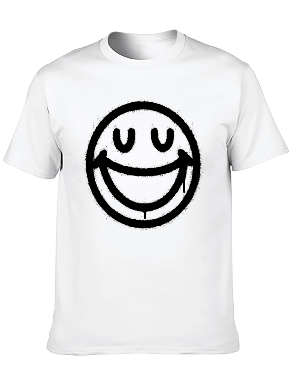 Smiley Face Graphic Print T-Shirt - Mens Black Tee