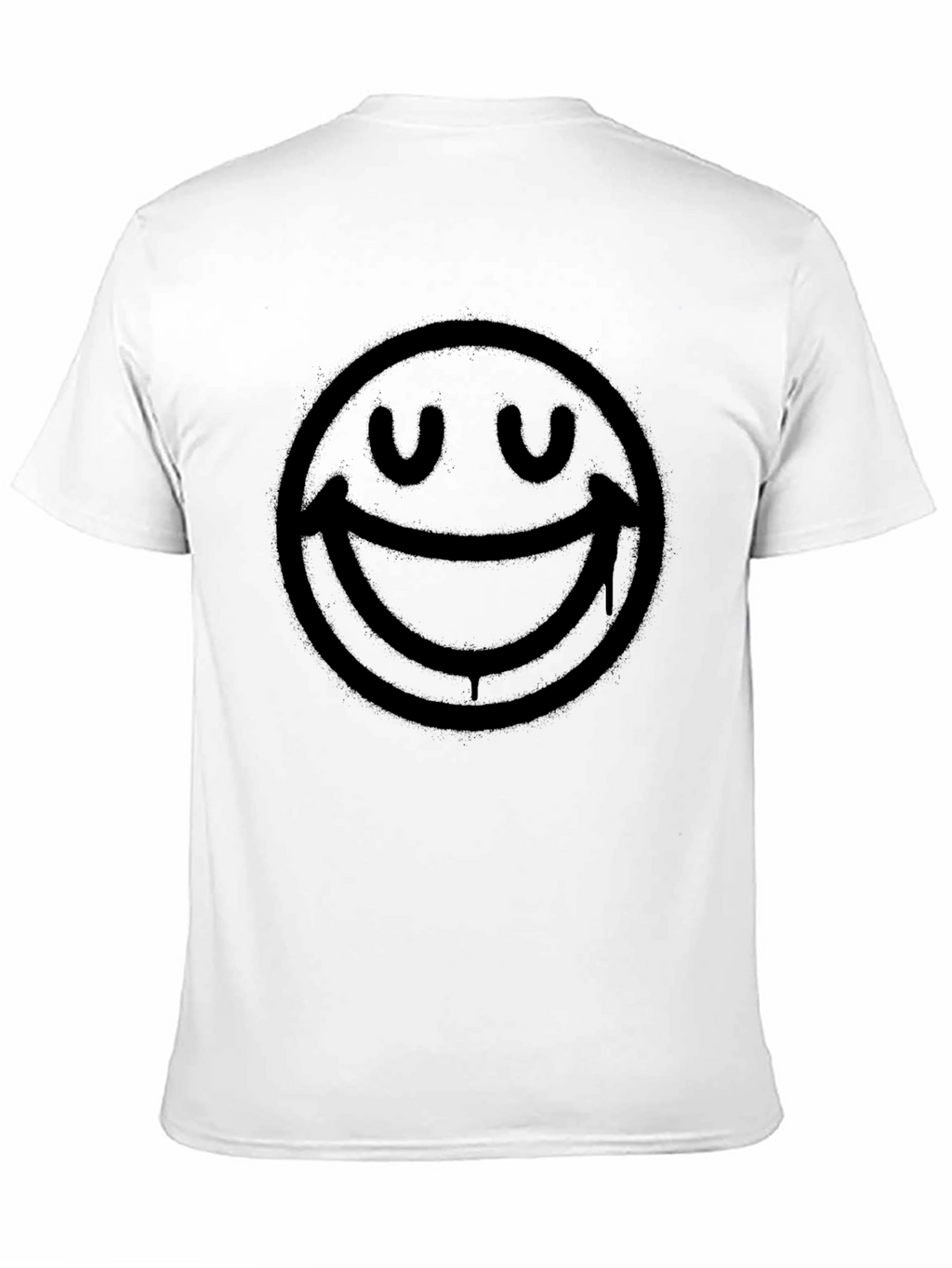 Smiley Face Graphic Print T-Shirt - Mens Black Tee
