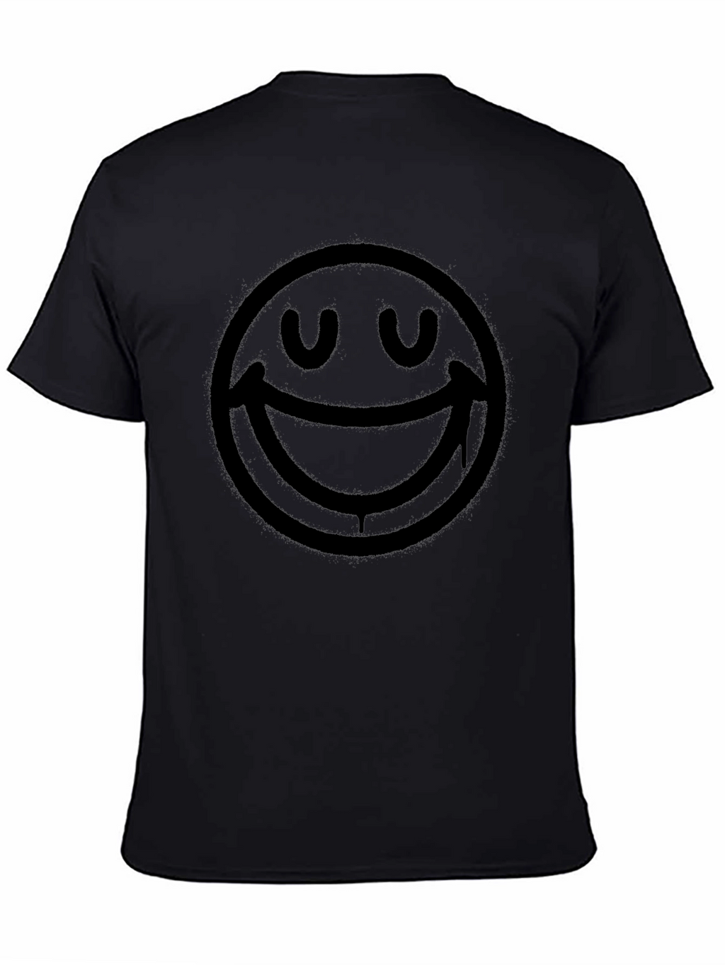 Smiley Face Graphic Print T-Shirt - Mens Black Tee
