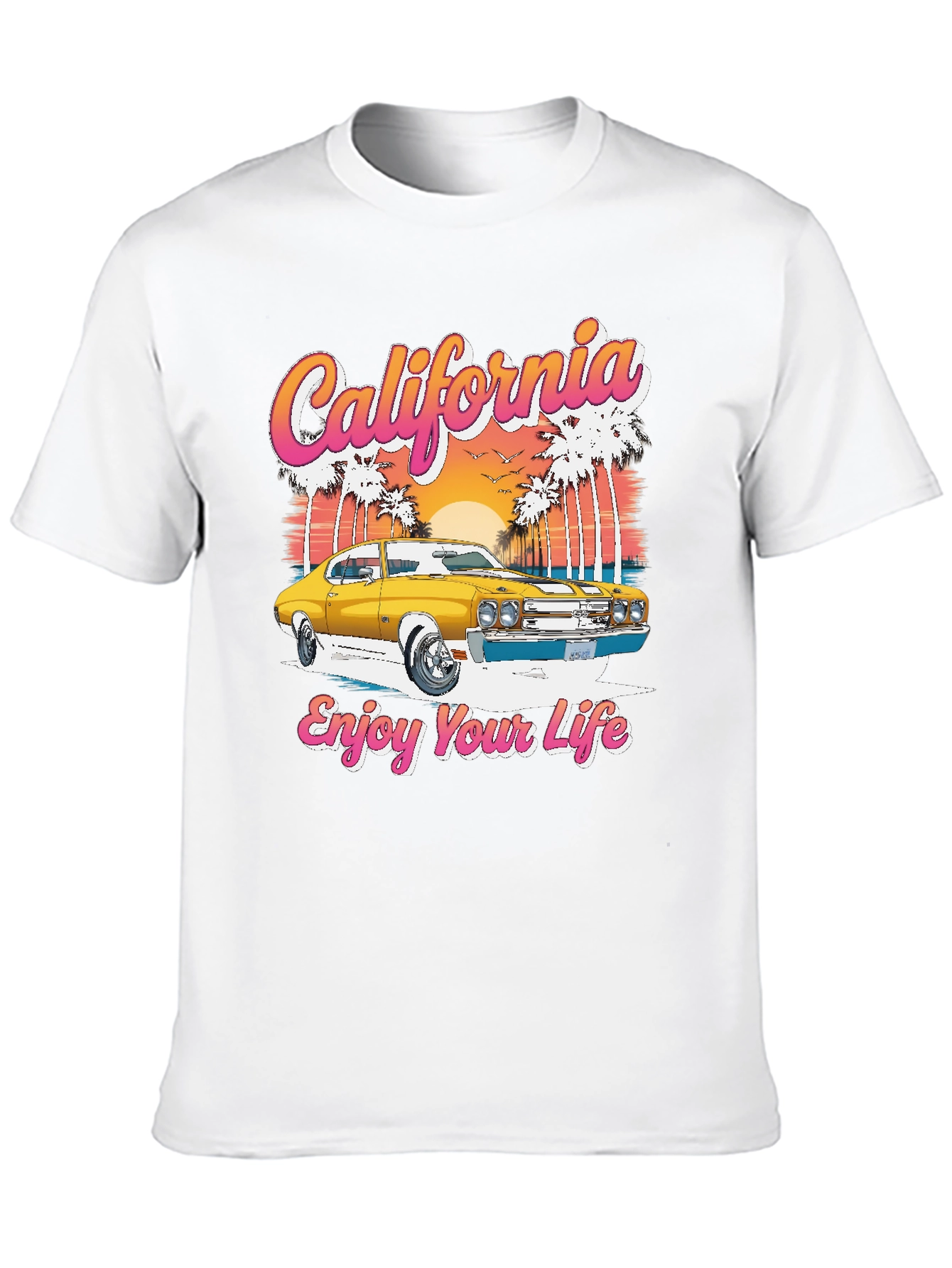California Car Graphic T-Shirt - Retro Style